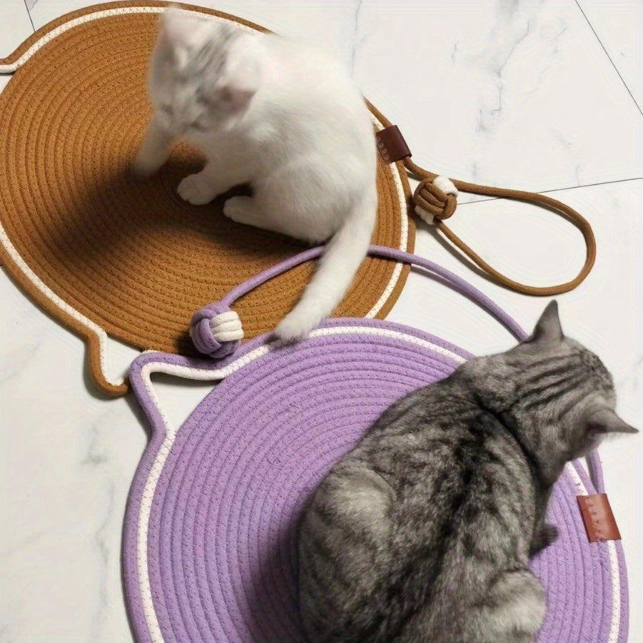 Deluxe Sisal Cat Scratching Mat – Durable Pad with Ball Toy
