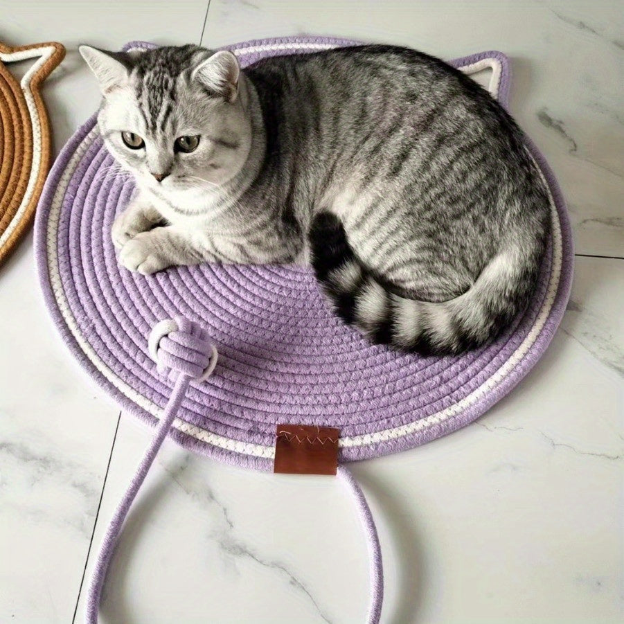 Deluxe Sisal Cat Scratching Mat – Durable Pad with Ball Toy