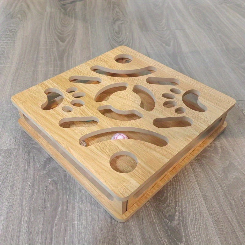 Wooden Multi-Level Cat Puzzle Toy