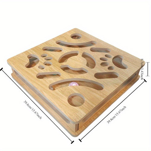 Wooden Multi-Level Cat Puzzle Toy