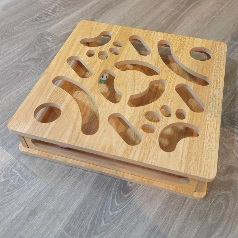 Wooden Multi-Level Cat Puzzle Toy