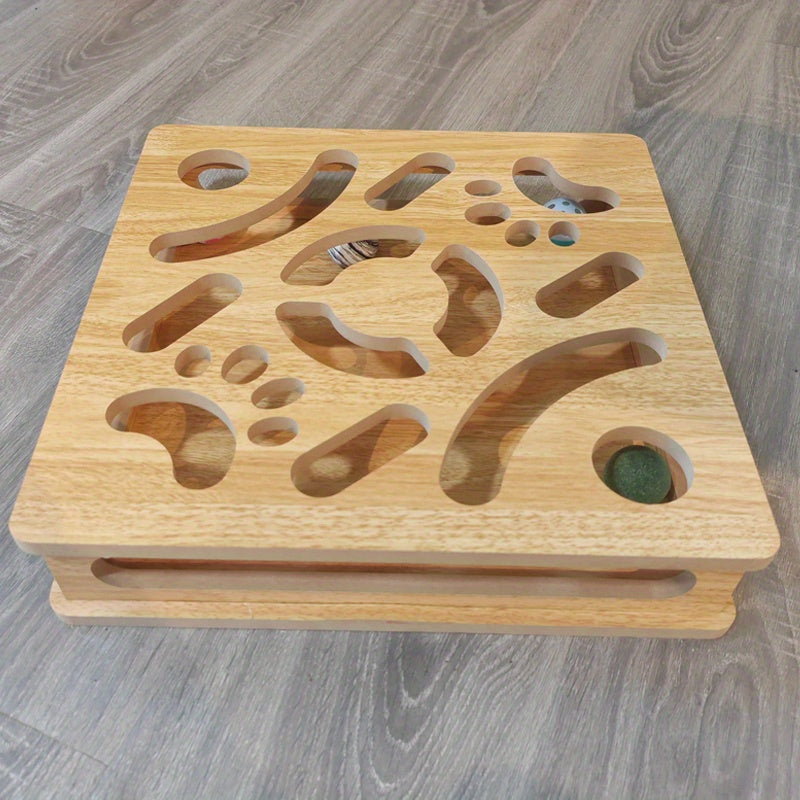 Wooden Multi-Level Cat Puzzle Toy