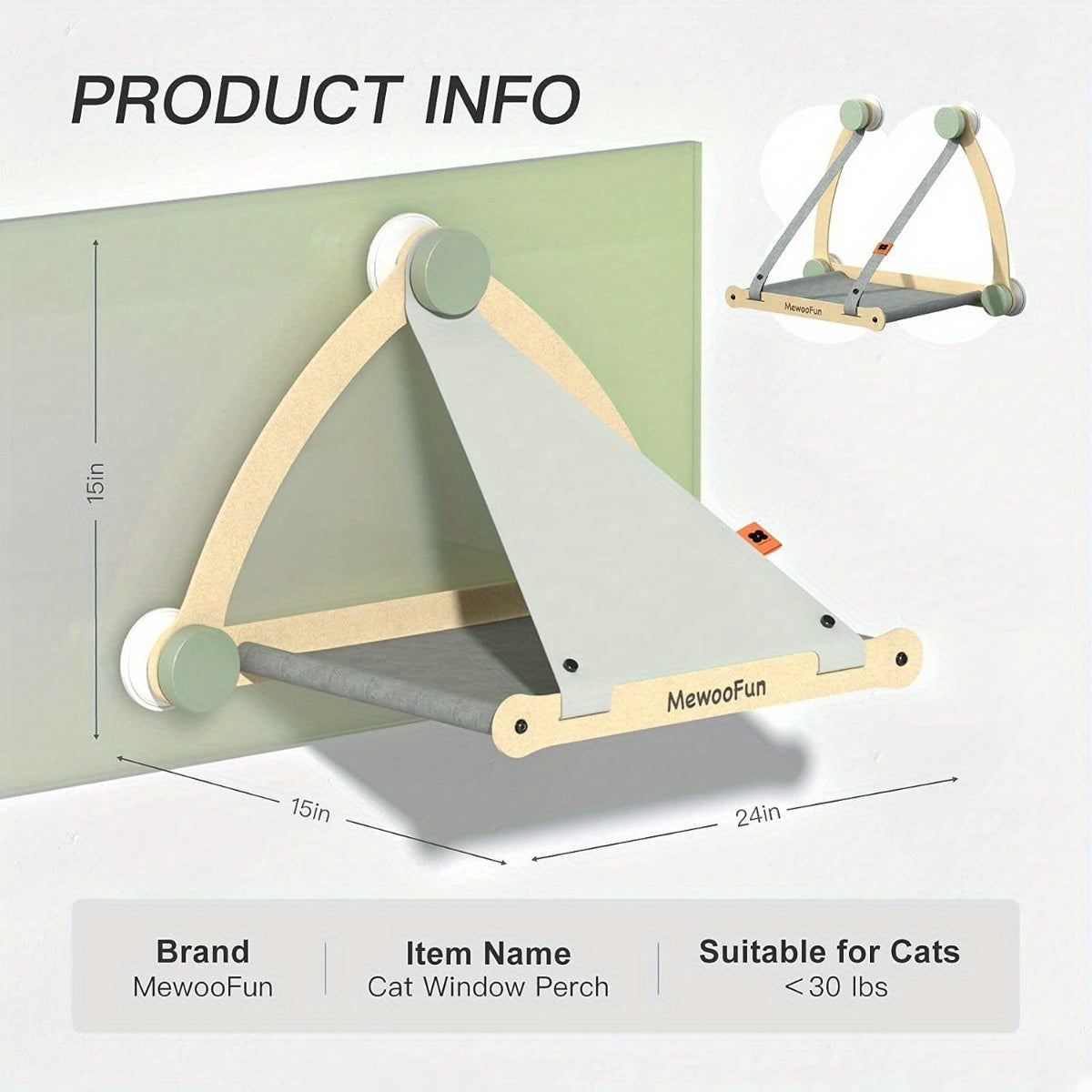 Sturdy Cat Window Hammock with Suction Cups