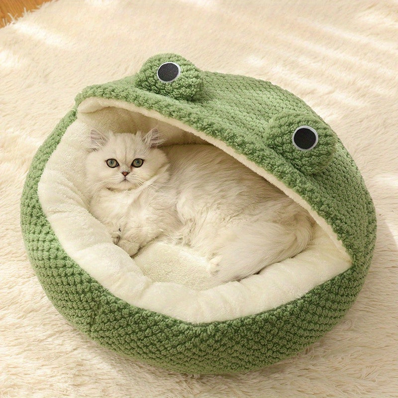 Adorable Frog-Shaped Cat Bed - Cozy Comfort for Cats