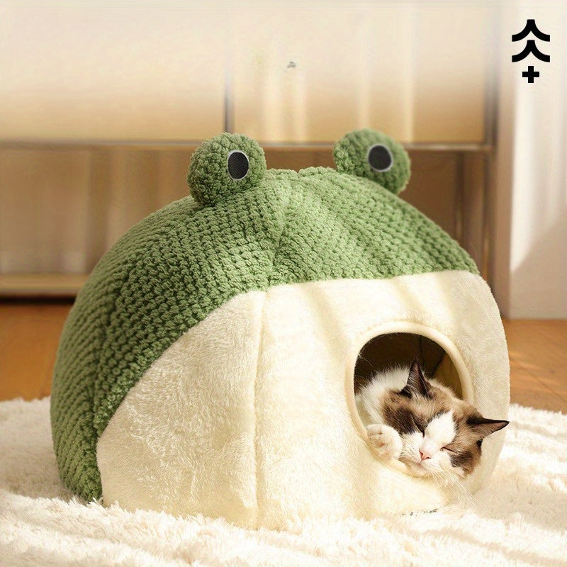 Adorable Frog-Shaped Cat Bed - Cozy Comfort for Cats