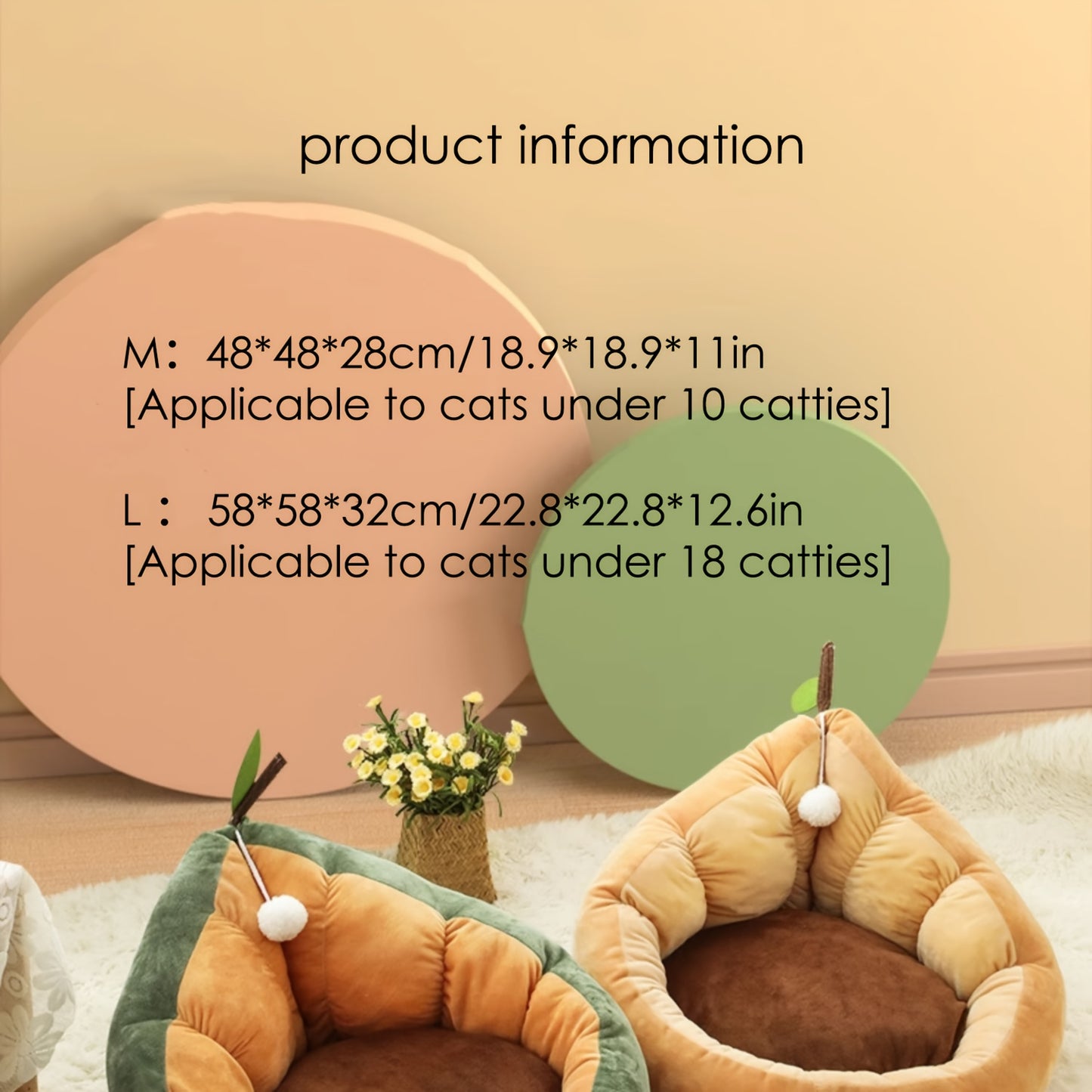 All-Season Cat Bed – Semi-Enclosed, Thick & Cozy Design