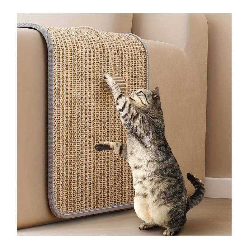 Deluxe Sisal Cat Scratching Mat with Ball Toy – Durable & Space-Saving