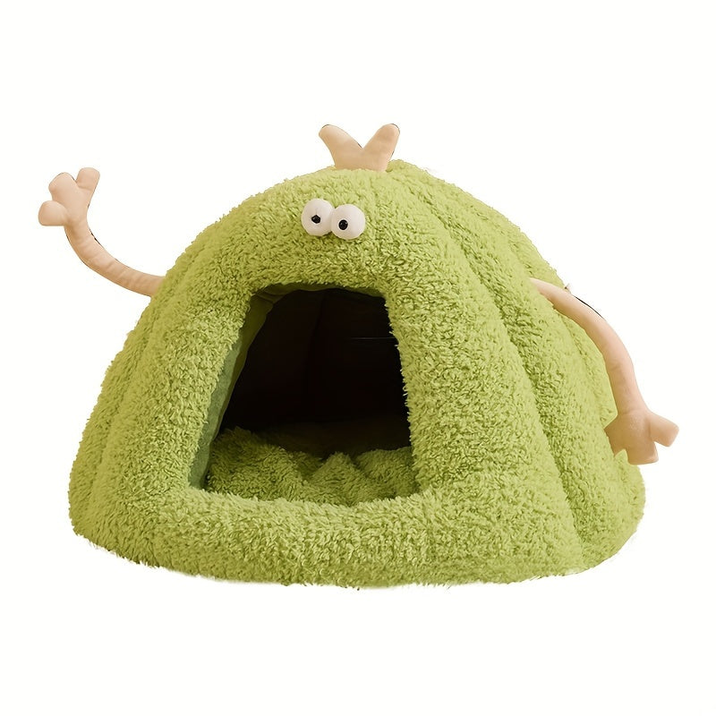Monster-Shaped Cat & Dog Bed – Semi-Enclosed, Warm & Cozy Design