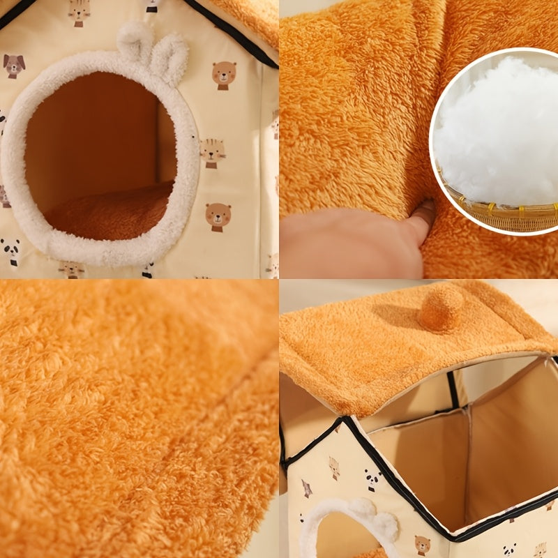 Classic Soft Cat House – All-Season Washable Pet Nest