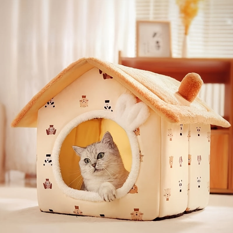 Classic Soft Cat House – All-Season Washable Pet Nest