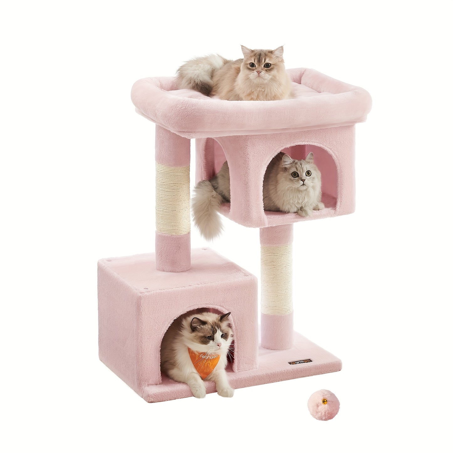 Feandrea 33-Inch Cat Tree – Tower with Perch, Caves & Scratching Post