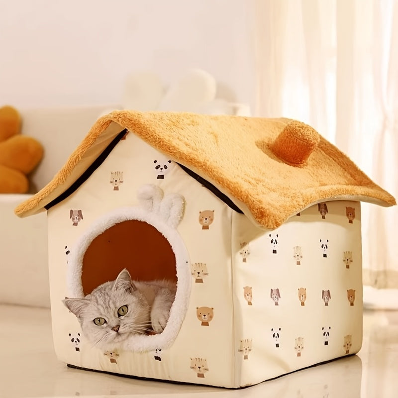 Classic Soft Cat House – All-Season Washable Pet Nest