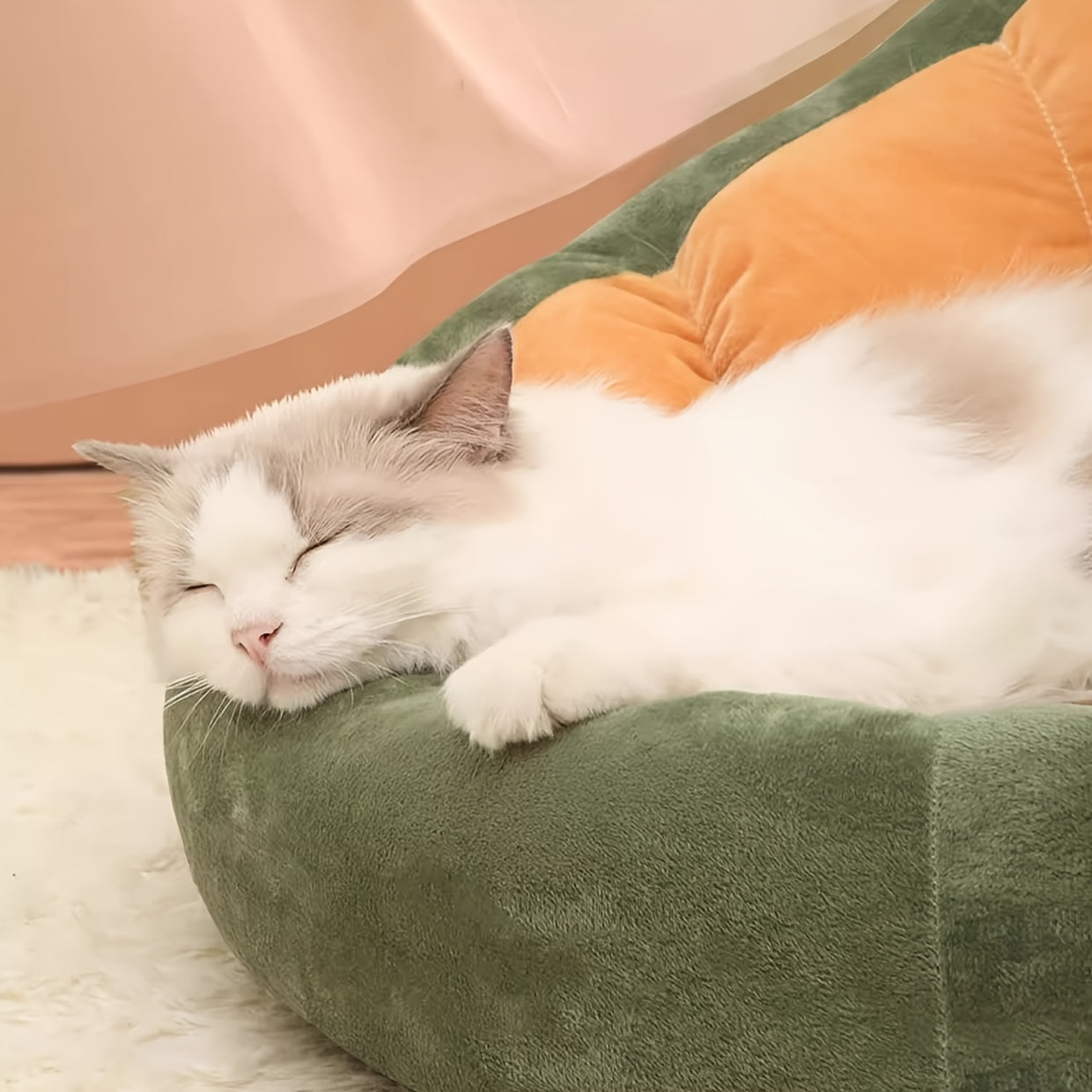 All-Season Cat Bed – Semi-Enclosed, Thick & Cozy Design