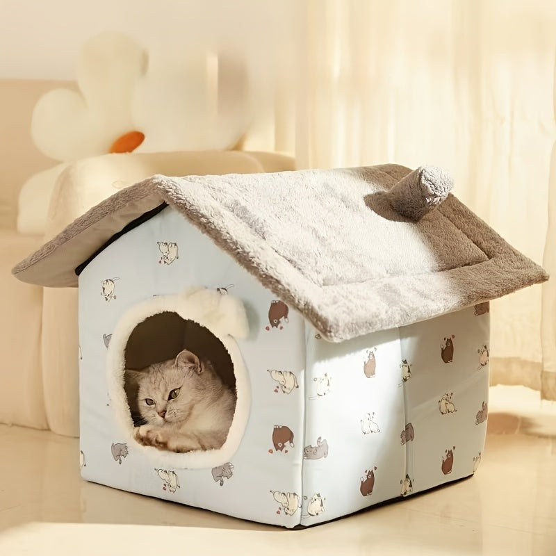 Classic Soft Cat House – All-Season Washable Pet Nest