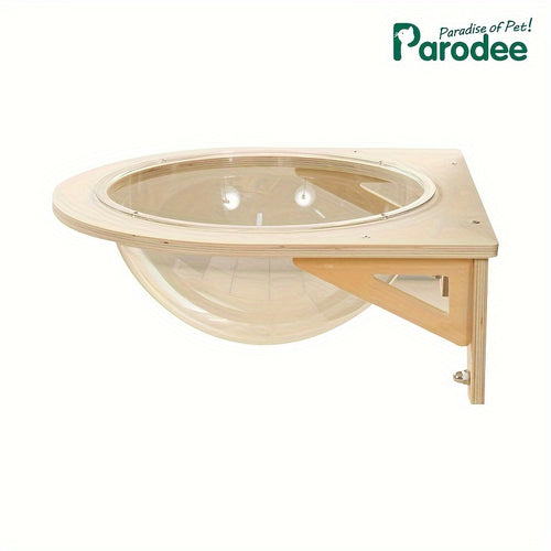 Window View Cat Hammock – Sturdy Wood, Suction Cup Design, Cozy for Glass Windows