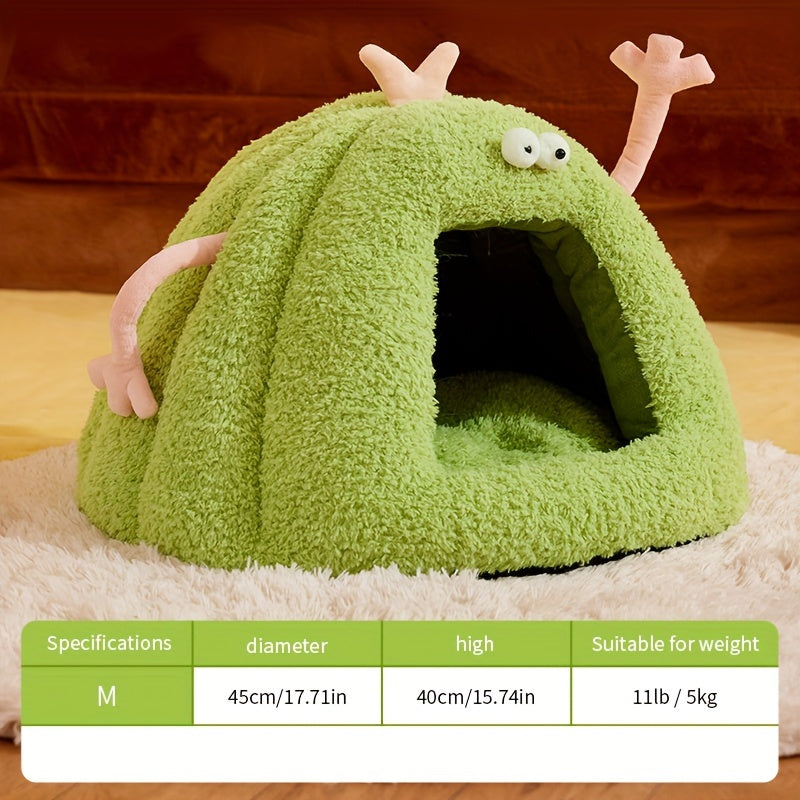 Monster-Shaped Cat & Dog Bed – Semi-Enclosed, Warm & Cozy Design