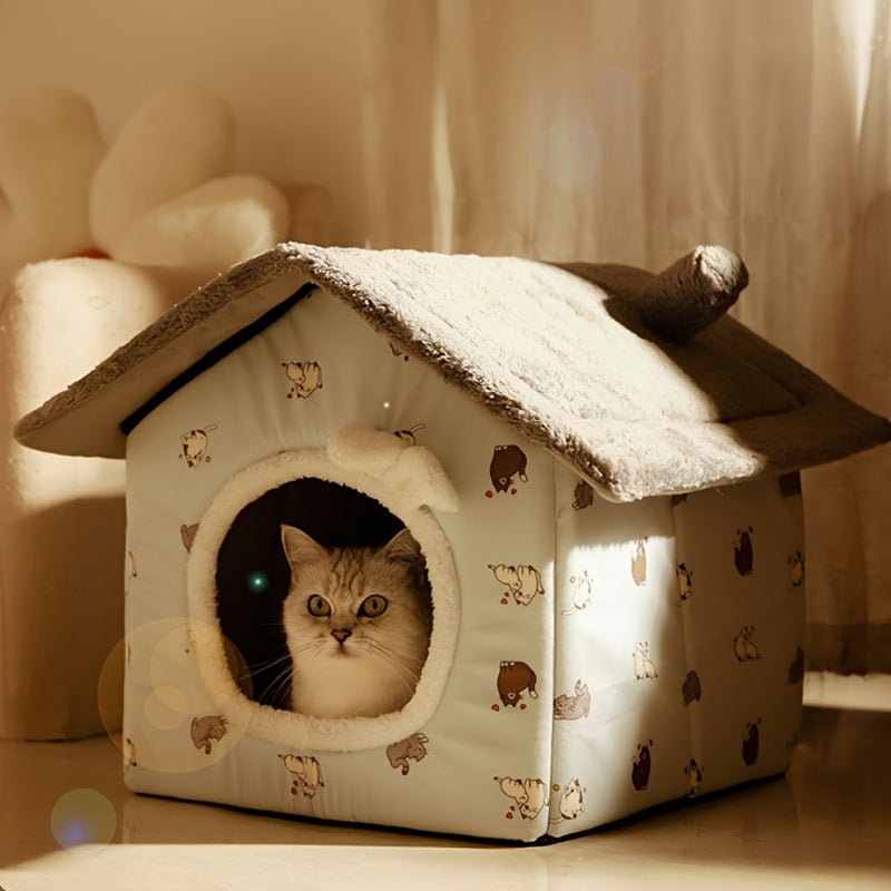 Classic Soft Cat House – All-Season Washable Pet Nest
