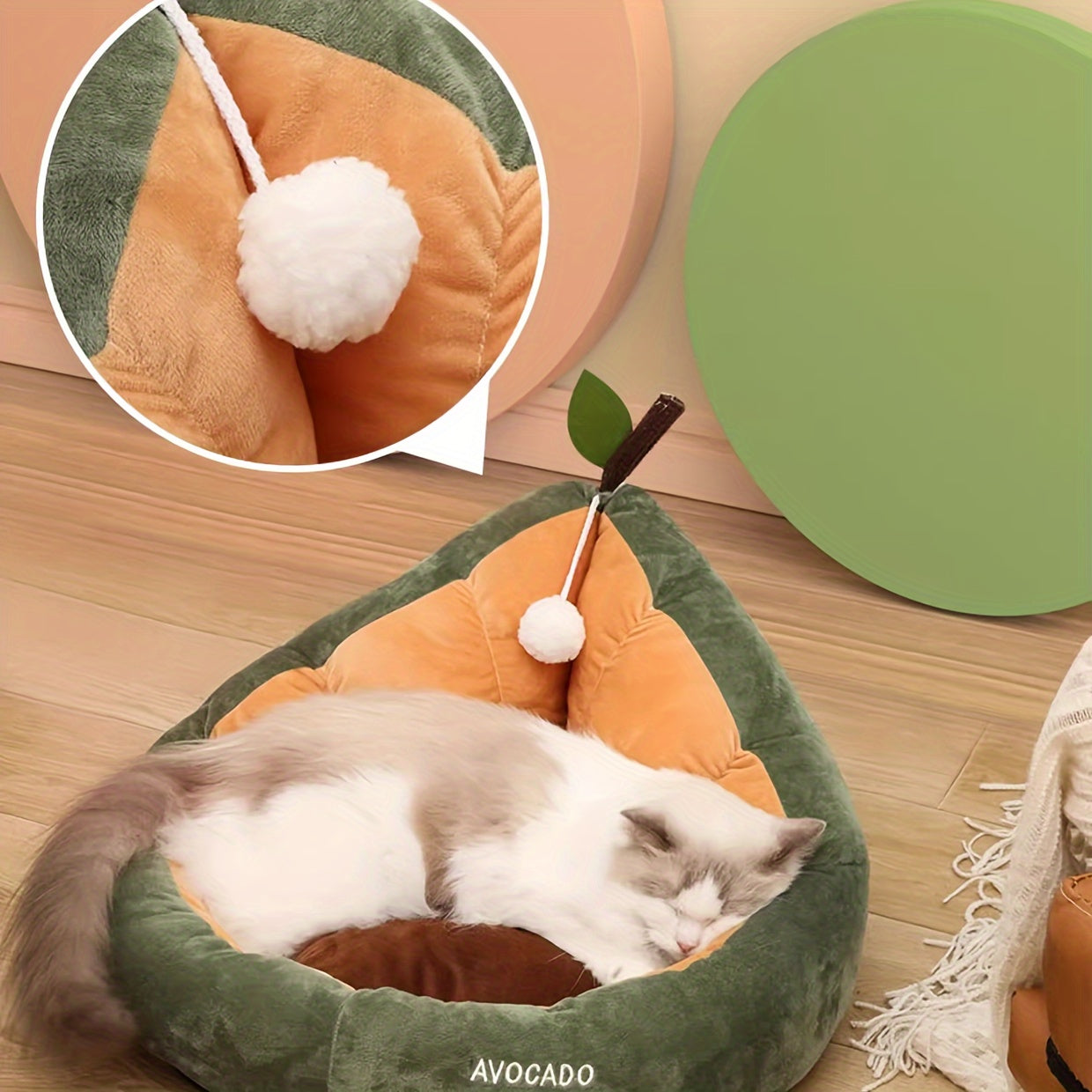 All-Season Cat Bed – Semi-Enclosed, Thick & Cozy Design