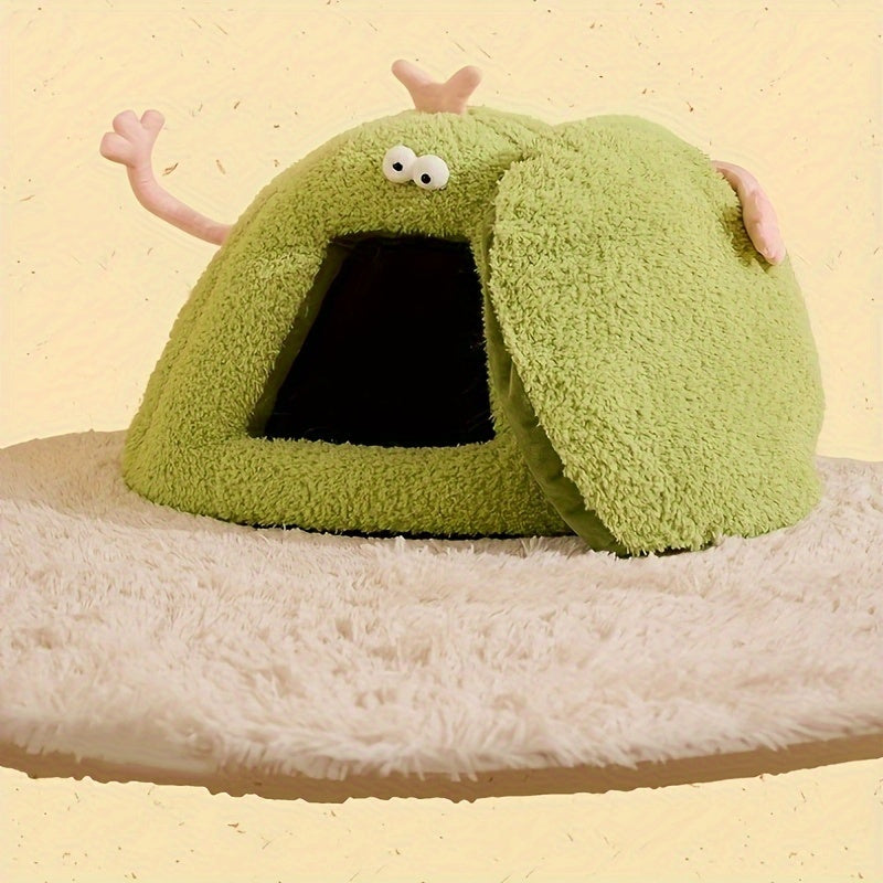 Monster-Shaped Cat & Dog Bed – Semi-Enclosed, Warm & Cozy Design