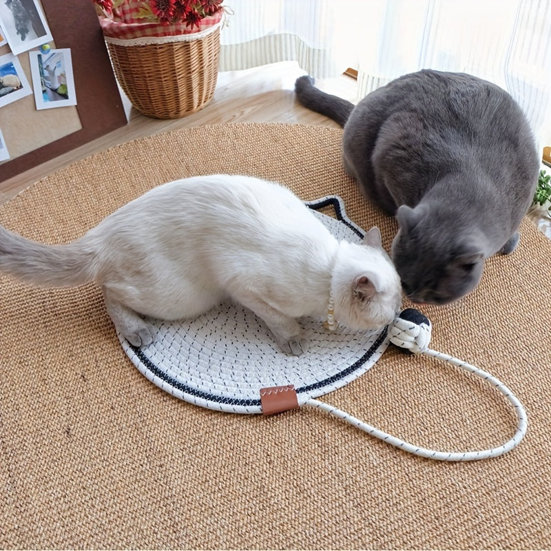 Deluxe Sisal Cat Scratching Mat – Durable Pad with Ball Toy