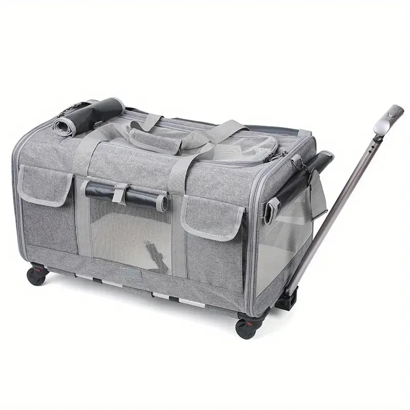 Extra Large Pet Trolley Case – Foldable & Detachable Travel Carrier