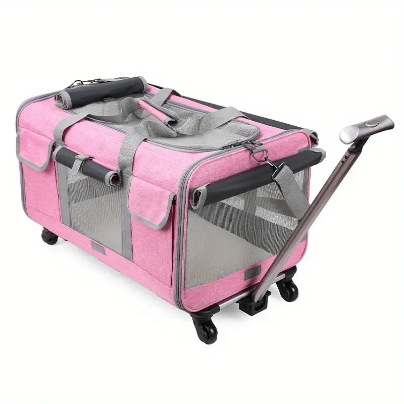 Extra Large Pet Trolley Case – Foldable & Detachable Travel Carrier