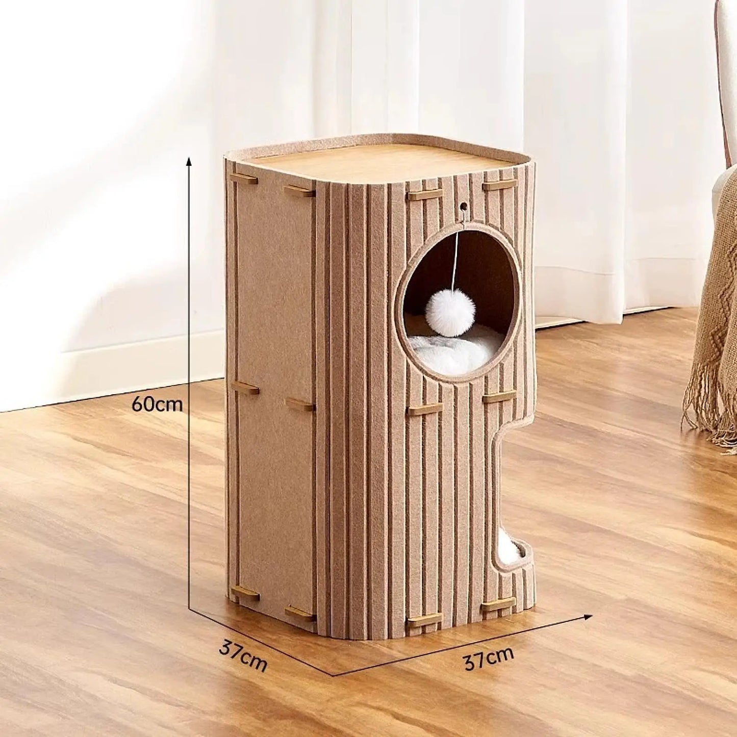 Portable Cat Tree with Enclosed Bed & Scratching Post – Multi-Cat Play Shelter