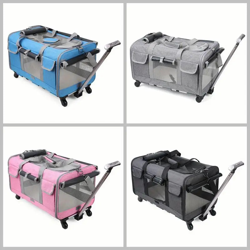 Extra Large Pet Trolley Case – Foldable & Detachable Travel Carrier