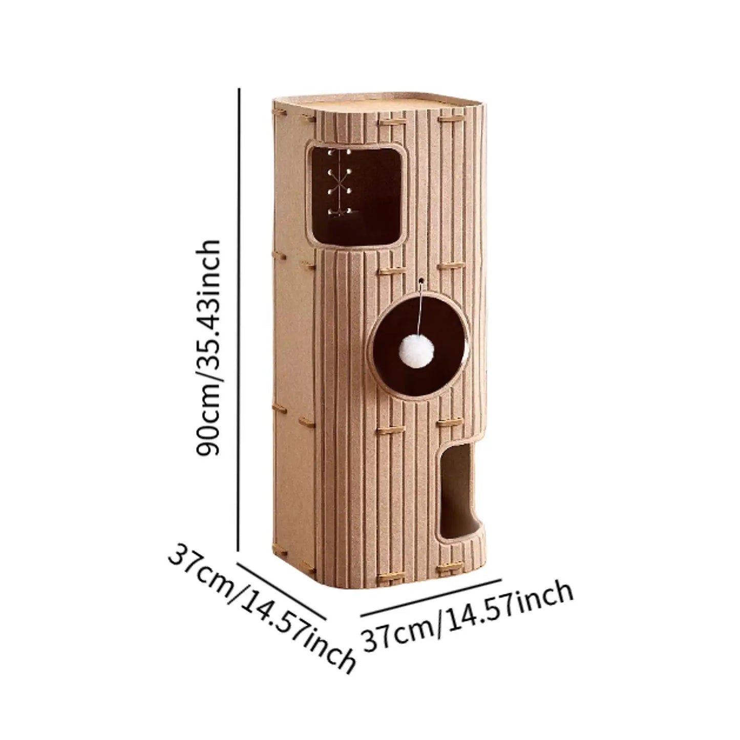 Portable Cat Tree with Enclosed Bed & Scratching Post – Multi-Cat Play Shelter