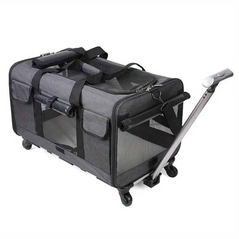 Extra Large Pet Trolley Case – Foldable & Detachable Travel Carrier