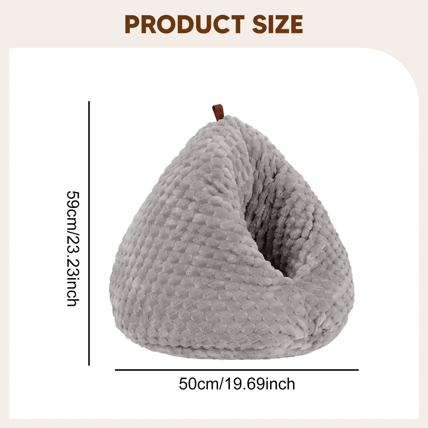 Cozy Plush Cat Cave Bed – Non-Slip Warm Pet House