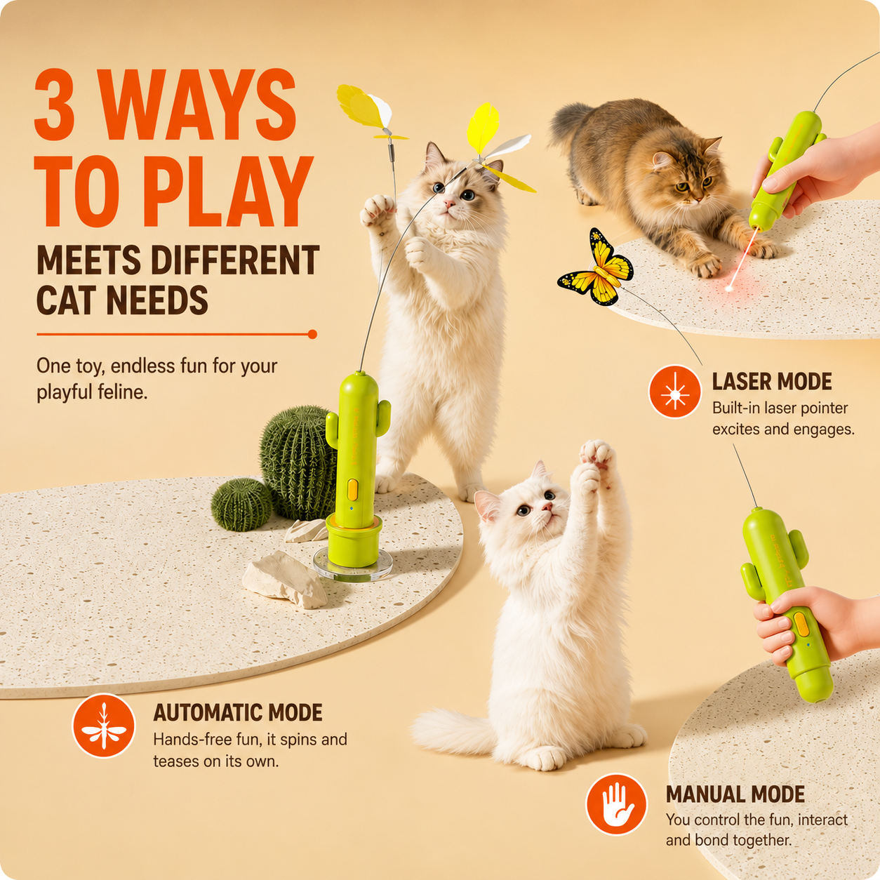 Best Pet Toys™ CactusSpin Interactive Cat Toy