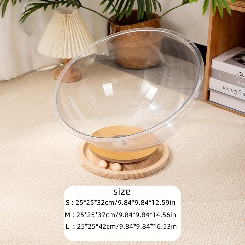 All-Season Space Capsule Cat Bed with Trackball Toy – Easy & Fun!