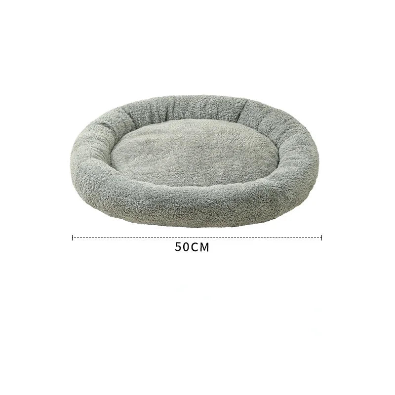 Round Pet Bed – Warm Fleece Nest for Small Pets