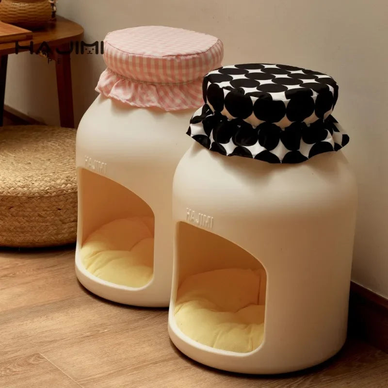 Baby Bottle Cat & Dog Nest – Multi-Functional Pet House & Stool