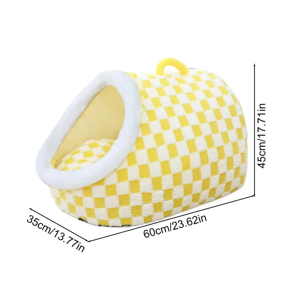 Cozy Slipper Cat Cave – Covered Hideaway Bed for Indoor Cats