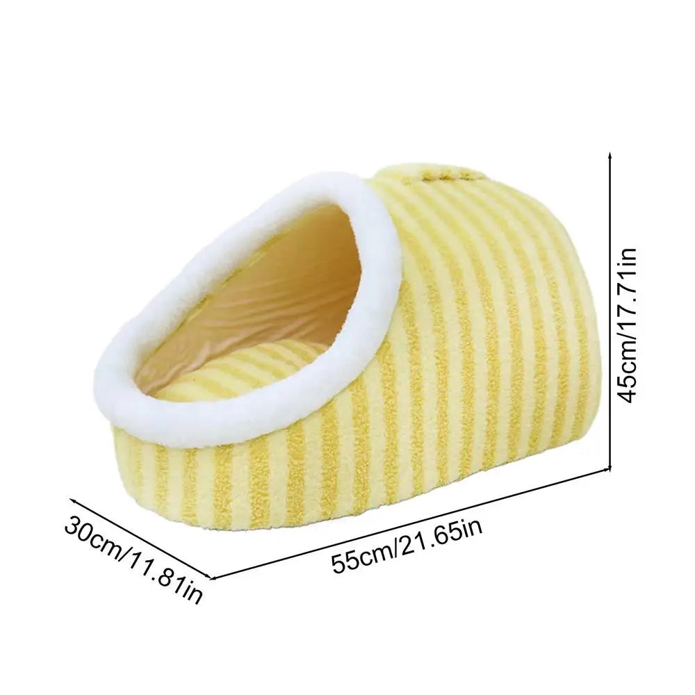 Cozy Slipper Cat Cave – Covered Hideaway Bed for Indoor Cats
