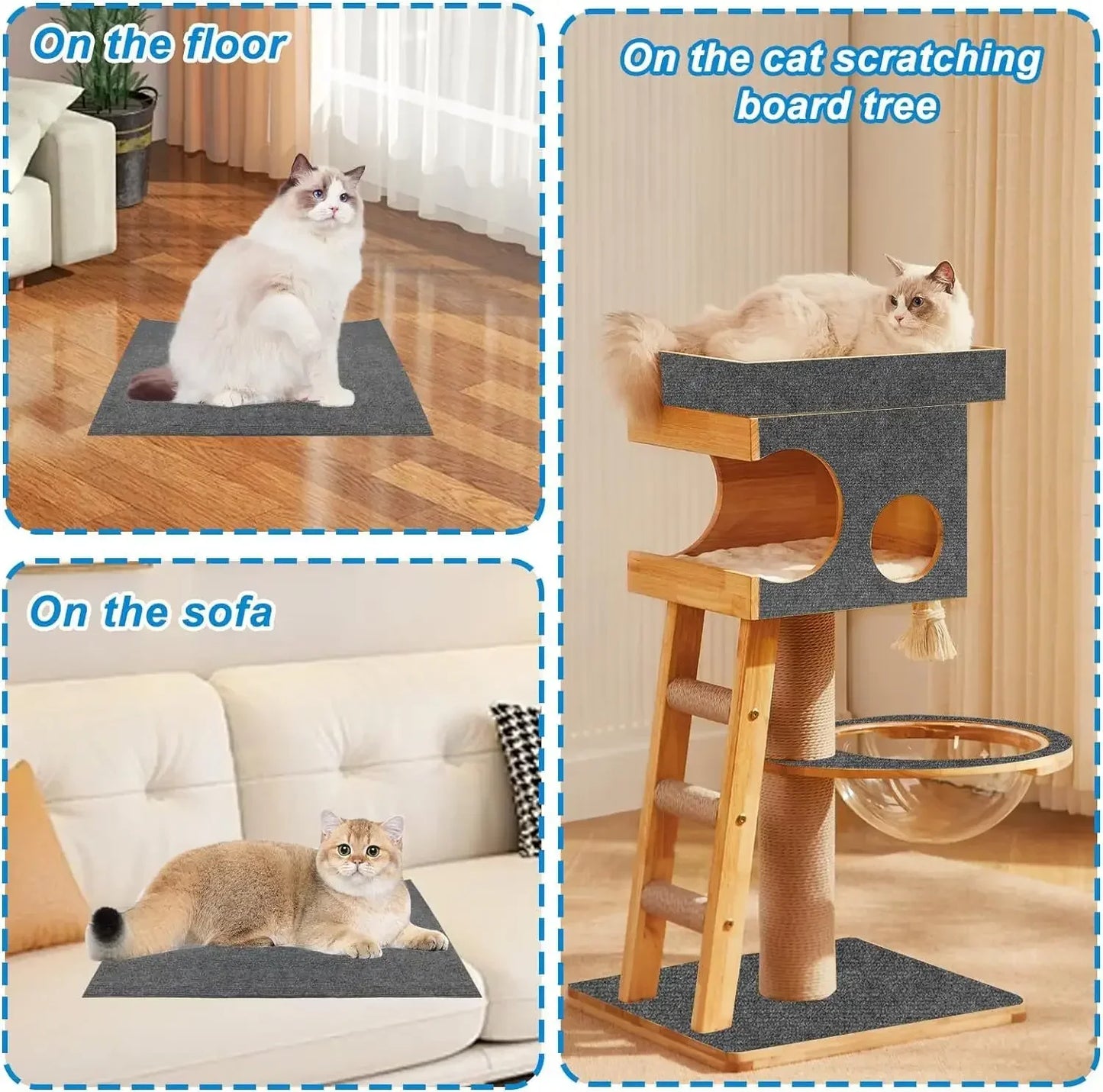 Self-Adhesive Cat Scratch Board – Wall-Mounted, Trimmable Sofa Protector