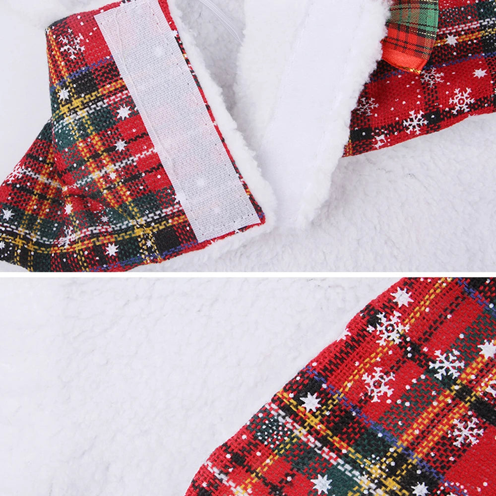 Festive Hooded Pet Cloak – Christmas Outfit for Cats & Dogs