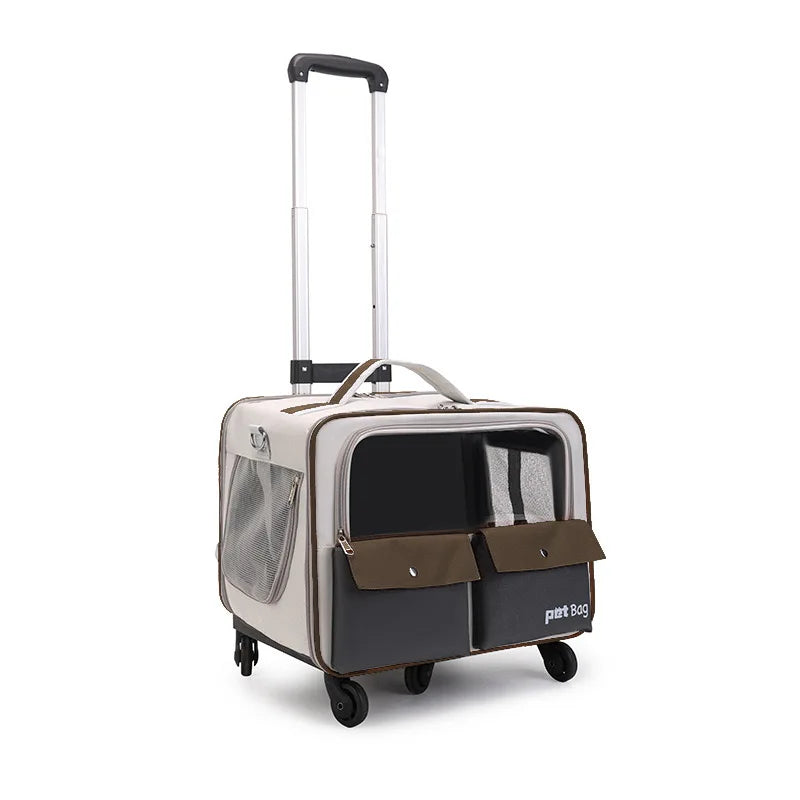 Portable Pet Backpack & Stroller – Trolley Case for Cats & Small Dogs