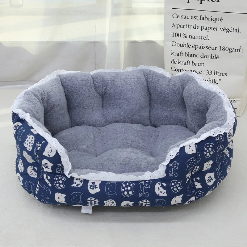 Super Soft Hairy Pet Bed – Warm Sofa for Cats & Small Dogs