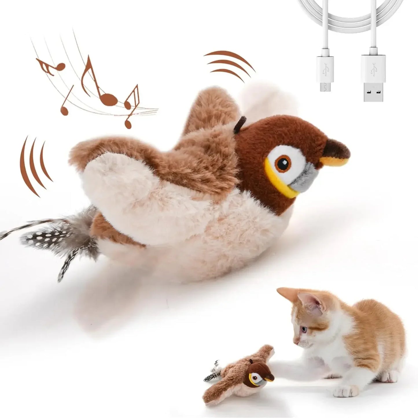 🦜 Interactive Chirping Flapping Bird Toy – The Ultimate Fun for Your Cat! 🐾