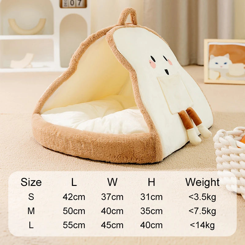 Cozy Bread-Shaped Cat House – Warm, Comfy & Perfect for Winter!