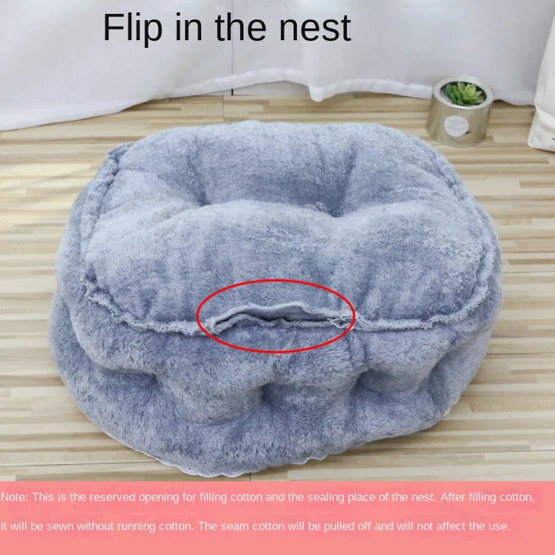 Super Soft Hairy Pet Bed – Warm Sofa for Cats & Small Dogs
