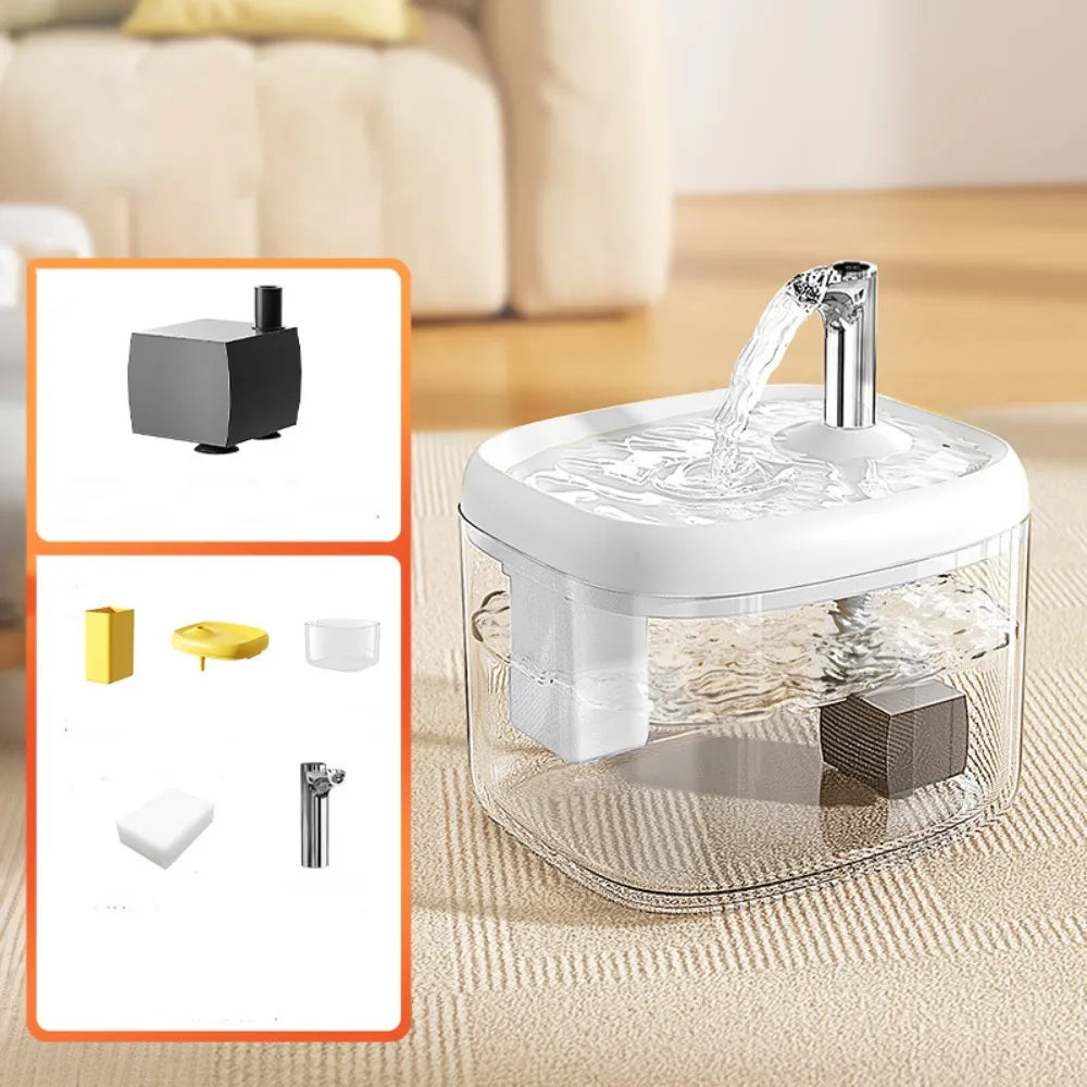 1.5L Cat Water Fountain – Large Capacity, Quiet & Safe Design