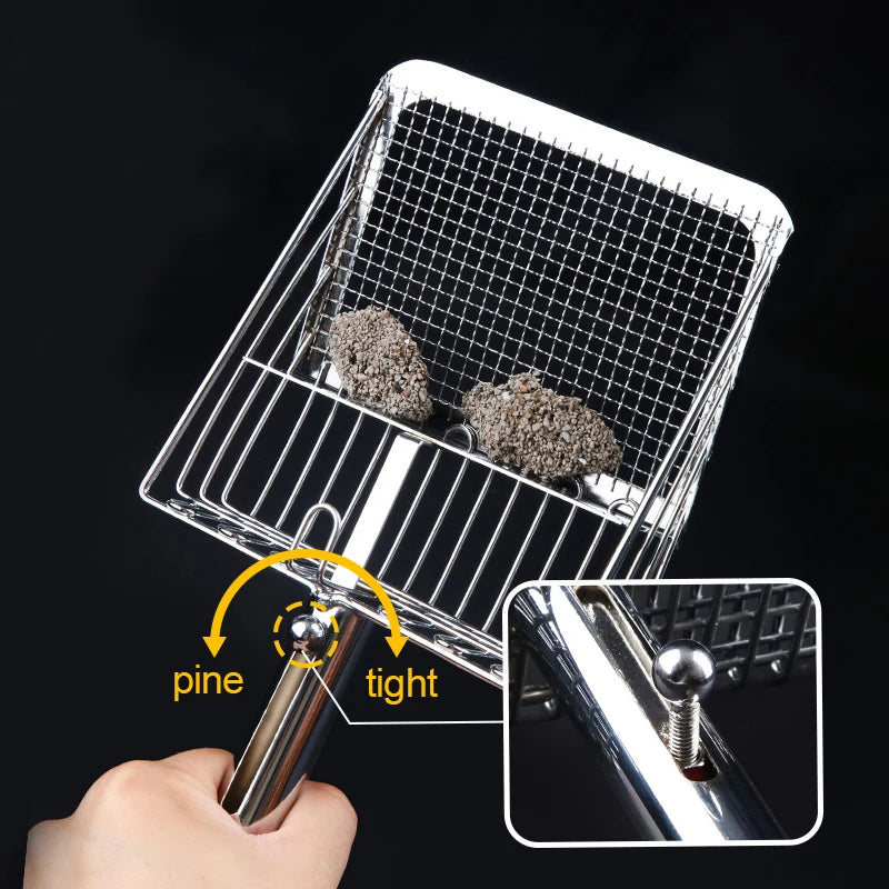 Stainless Steel Fine Mesh Litter Scoop – Easy Clean, Non-Stick & Durable