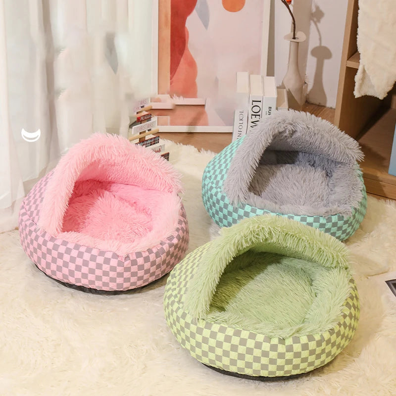Pets Tent Cat House – Cozy Cave Nest with Mat for Winter Comfort