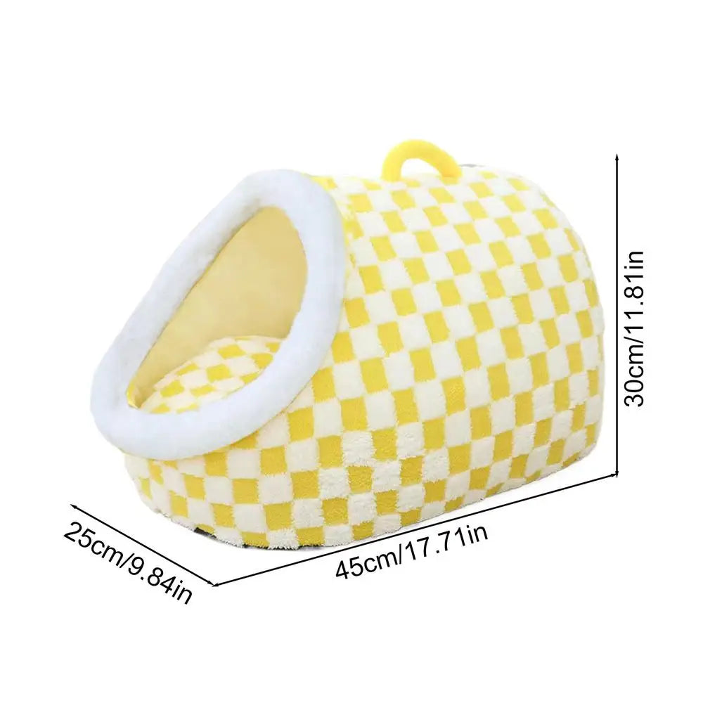 Cozy Slipper Cat Cave – Covered Hideaway Bed for Indoor Cats