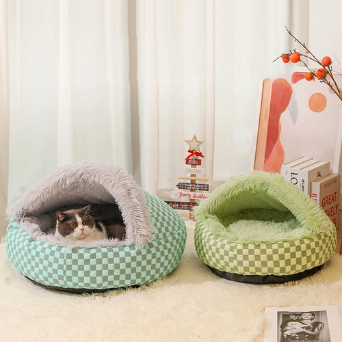 Pets Tent Cat House – Cozy Cave Nest with Mat for Winter Comfort