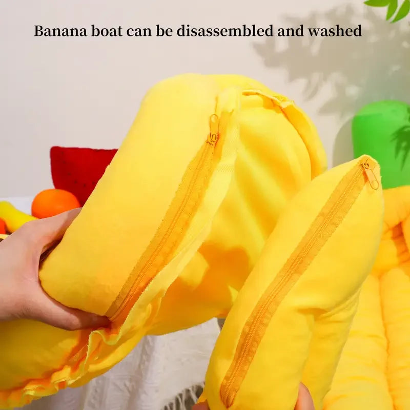 Banana-Shaped Pet Bed – Cozy, Washable Plush Nest